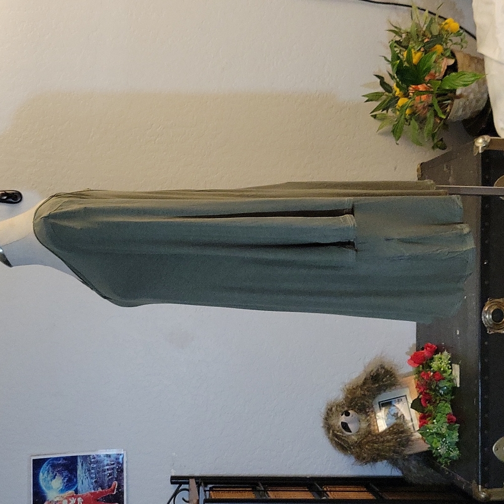 VANITY ROOM Super Stretchy V Neck/Back Strappy Olive Dress M - Picture 4 of 10
